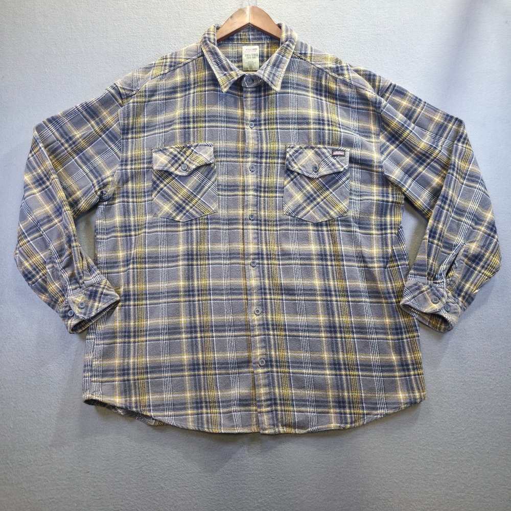 Dickies‎ Men's Gray Plaid Long Sleeve Heavyweight Flannel Size 3XL